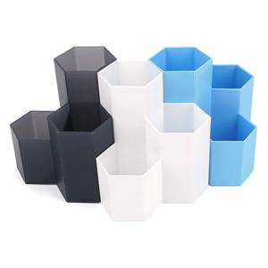 연필꽂이 3구 육각 펜꽂이 인테리어통