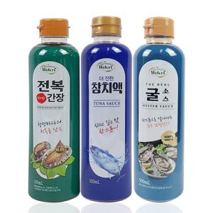 웰크리 간장 (전복 500ml*1P + 참치액 500ml*1P + 굴소스 500ml*1P)