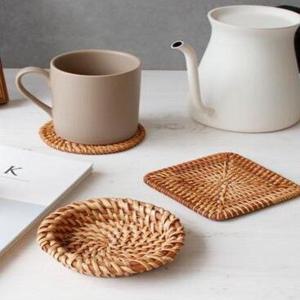 라탄 컵받침 3type