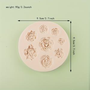 TEMU 실리콘 장미 꽃 몰드 - 초콜릿, 퐁당, 설탕 공예, 케이크 장식용 - 내구성 및 비접착성, 세척이 쉽고, 내열성 -40°F ~ 446°F, 전자레인지 및 냉동고 안전, BPA 프리 - DIY 베이킹 도구