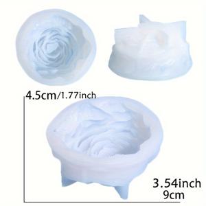 TEMU 실리콘 캔들 몰드 세트 DIY 크래프팅 - 1개 피오니와 장미 꽃 3D 디자인 실리콘 몰드 수제 캔들, 예술적인 꽃 테마 라운드 몰드 생일 장식, 결혼식, 파티 및 선물