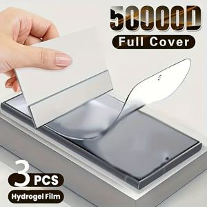 TEMU 갤럭시 S22 S23 S24 S21 S20 S10 울트라용 소프트 하이드로겔 필름 3개 세트, 투명한 소프트 TPU 스크린 프로텍터, 높은 감도 보호필름(강화 필름 아님)