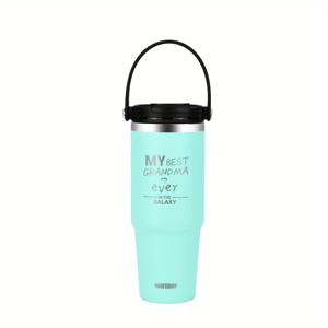 TEMU 1pc WTAERSY 30oz/887ml 304 스테인레스 스틸 진공 보온 보냉 물병, 부드러운 손잡이와 듀얼 뚜껑, 스프레이 페인트, 선물 상자 포장, 아버지의 날, 어머니의 날, 할아버지의 날, 데이, 추수 감사절을 위한 완벽한 선물