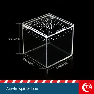 TEMU 투명 아크릴 점핑 서식지, 소형 파충류 및 곤충 사육 박스 골드 펫 DIY 이름표 포함, 표기 가능한 디자인, 늑대거미, 전갈, 도마뱀, 게코 등에 적합, 강력한 자석 뚜껑으로 탈출 방지 통풍 관찰용 케이스, 초보자에게 이상적인 크리스마스 선물