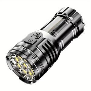 TEMU 9-아이 몬스터 폭발 손전등 - 9코어 고광도 LED, 다중 모드 조명, 강력한 자석 뒷면, COB 사이드 라이트, 대용량 리튬 배터리 충전식, 탐사 및 야외 사용에 적합