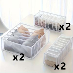 TEMU 6pcs 옷, 속옷, 양말용 가죽 서랍 정리기 - 옷장, 캐비닛, 정리함용 다중 컴파트먼트 보관함, 옷 정리함 보관
