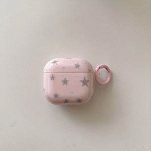 TEMU For AirPods 1/2/3/4/Pro용 핑크 별빛 하늘 디자인 케이스 - 경량, 미끄럼 방지, 내구성 있는 플라스틱 보호 커버 및 키체인 액세서리
