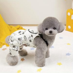 TEMU 영국 스타일 니트 강아지 & 고양이 옷 - 100% 폴리에스터 민소매, 재미있는 뼈 & 발바닥 프린트 디자인, 그레이/화이트/블랙 소형~중형 반려동물용 봄 여름 캐주얼 웨어|강아지옷