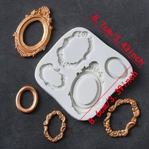 TEMU 엠보싱 프레임 실리콘 몰드 페이크 도구, 초콜릿 건페이스트 몰드, 슈가크래프트, 주방 가제트