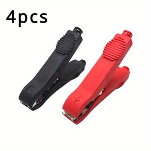 TEMU 4개입 35A 악어 클립 - 2.95인치 길이 구리 도금 크로커다일 클립, 레드 & 블랙 핸들, 고용량 배터리 호환 가능, 자동차 및 전자공학 DIY 프로젝트용, 내구성 강한 구조