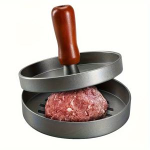 TEMU 1pc 비착성 패티 메이커, 손잡이가 쉽게 잡히는 버거 프레스, 그릴, 그릴, 바베큐 및 바베큐 요리용 - 내구성 있는 알루미늄, 균일한 열 분포, 요리용 그릴 팬