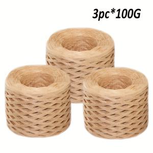 TEMU 3pcs 고품질 라피아 종이 실 - 10.56oz (218 야드) 부드럽고 내구성이 뛰어난 크로셰, 니트, 베이킹, DIY 공예용 - 다양한 색상 (흰색, 검정색, 베이지, 라이트 블루, 그린, 핑크, 다크 그레이, 브라운), 공예 용품, 봄 여름 프로젝트, 장식 공예, 다용도 공예, 예술 공예, 세부 공예, DIY 공예가