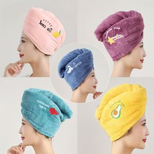TEMU 4pcs 마이크로파이버 헤어 타월 랩 세트 - 퀵 드라이, 울트라 소프트 코랄 플리스, 자수 디자인, 여성용 습식 헤어 터번, 100gsm, 퀵 드라이 타월|즐거운 자수|울트라 소프트 마이크로파이버, 헤어 타월 랩