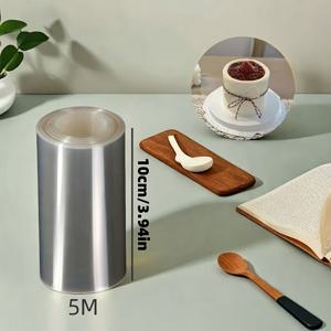 TEMU 1 롤, 5M 투명 케이크 컬러 롤, 3.94인치/4.72인치/5.91인치/7.87인치, 초콜릿 장식용 플라스틱 무스 서라운드 필름
