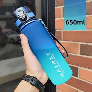 TEMU 누수 방지 그라데이션 스포츠 물병 - 650/1000ml, 원클릭 오픈, 체육관 및 야외 활동에 적합, BPA 프리 PC 소재