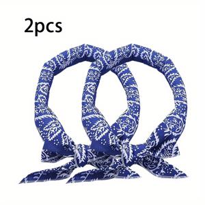 TEMU 2pcs 여름용 남녀 공용 냉각 밴드, 쿨 스카프 넥밴드 및 헤드밴드 - 야외 스포츠용 남성 및 여성용 태양 차단|머리띠|스카프|여름모자