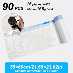 TEMU 초대형 헤비 듀티 쓰레기 봉투, 새로운 LDPE 원료, 3.0 두께, 15-40 리터, 완전한 찢어짐 방지, 고품질 60/90/120 블루 끈으로 묶는 쓰레기 봉투, 쇼핑몰 폐기물 재활용, 상업적 사용 및 캠핑에 적합, 가정 주방 재활용, 품목 보관, 다기능 수납 가방|쓰레기통|음식물쓰레기통