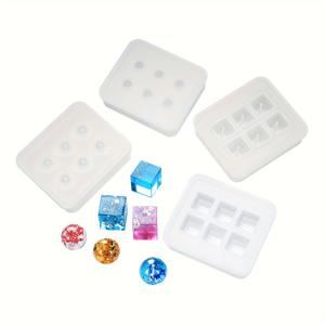 TEMU 4pcs 실리콘 모울 세트 DIY 비즈 만들기, 에폭시 레진 팔찌, 목걸이, 키체인, 패ンデ트, 보석 만들기에 적합