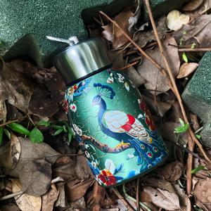 TEMU 1개 나비/잉어/공작 무늬 미니 통통 304 스테인리스 진공 단열 물병, 10oz 누수 방지 휴대용 핸들 여행 머그컵, 광택 마감 - 야외, 체육관, 사무실용, 이상적인 선물, 고품질 보온, 아트스틱 드링크웨어, 컴팩트 디자인, 음료 용기, 직장인을 위한 휴대용 물병