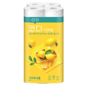 TEMU 코디 키친타올 150매 X 8롤 1개