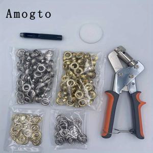 TEMU 200pcs 3/8 인치 10mm 그롬메트 포함, 중량 그롬메트 키트, 구멍 펀치 및 아이렛 포함, 아이렛 플라이어 키트, 타프, 직물, 배너, 캔버스용