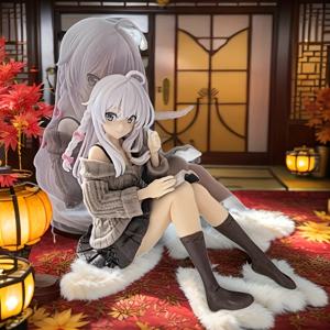 TEMU 그레이 스웨터와 짧은 반바지, 책을 읽는 애니메이션 스타일의 소녀 - PVC 수작용 인형, 데스크탑 장식에 이상적, 애니메이션 팬에게 완벽한 선물, 애니메이션 수집품 | 애니메이션 인형 | 세부적인 의상