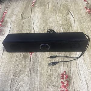TEMU LED 휴대용 데스크탑 컴퓨터 스피커 - 듀얼 3.5mm 오디오 출력, USB 전원 공급, 2.2 서라운드 사운드, 테이블 탑 마운팅, 버튼 제어, 게임, TV, 휴대 전화, 노트북 및 데스크탑에 이상적, 게임 오디오 시스템 | 현대 오디오 디자인 | 내구성 있는 건축 품질, 컴퓨터 스피커
