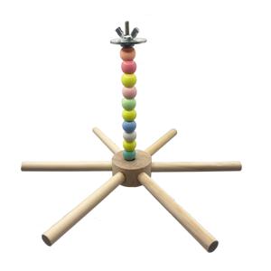 TEMU 고양이용 회전식 매달린 새 장난감, 조류용 스윙 장난감, 인터랙티브 내구성 있는 DIY 설치가 간편한 앵무새 발톱 연마 및 휴식을 위한 고급스러운 비즈 색상 랜덤으로 제작된 순수 수제 강화 디자인의 안정적인 새
