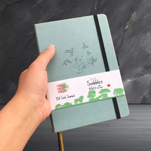 TEMU 스카이 버즈 A5 저널 - 160gsm 두꺼운 크림색 종이, 숫자 페이지가 있는 도트 그리드 노트북, 내부 포켓 & 신축성 있는 클로저, 튼튼한 인조 가죽 하드커버 - 블루