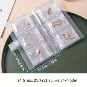 TEMU 다기능 휴대용 플라스틱 보석 정리함 - 84/160 투명 포켓, 산화 방지 지퍼 밀봉 가방, 대용량 디스플레이 케이스, 귀걸이, 반지, 목걸이 여행 정리, 11개 축제에서 이용 가능