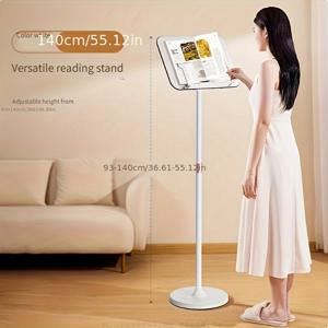TEMU 조절 가능한 높이의 금속 악보대 및 독서 홀더 - 견고한 블랙 바닥 스탠딩 책꽂이, 음악가용, 사무실, 태블릿, 피아노 악보 - 인체공학적 자세 지지, 공간 절약 디자인, 음악가를 위한 선택 | 현대적인 미학 | 내구성 있는 구조, 음악 실 장식