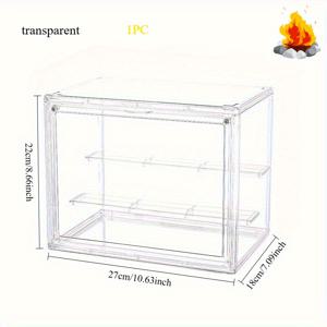 TEMU 대용량 투명 아크릴 컬렉터블 스태츄 & 액션 피규어 디스플레이 캐비닛 - 다중 구획 먼지방지 데스크탑 정리함, 모델 키트 보관함, 홈 오피스 장식, 조각상 전시대 | 모던 구조 디자인, 청결한 구조의 조형물 홈 데코