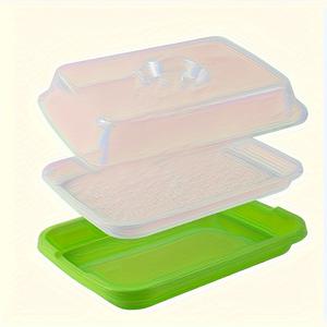 TEMU 5pcs 씨 발아 트레이 세트, 현대적인 플라스틱 발아기 커버, 배추, 무기, 땅콩, 밀, 고양이 잔디를 위한 가벼운 수소식 토양 없는 스타터 키트 - 전기나 배터리가 필요하지 않습니다