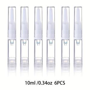 TEMU 6개 세트 0.17oz/0.34oz 펌프 없는 진공 로션 병, 아이 에센스 펌프 병, 휴대용 하위 포장 병 - 여행에 적합한 아이 크림 및 젤 에센스용, 누수 방지 오리 입 디자인, 사용하기 쉬움