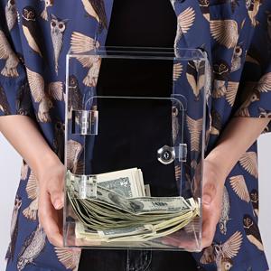 TEMU 할로윈, 크리스마스, 아크릴 투명 카드 박스 잠금장치 포함, 방수 기부, 제안, 투표 상자 - 결혼식, 생일, 집들이, 독신 파티, 졸업식에 이상적인 다용도 접수 액세서리