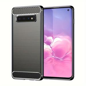 TEMU 삼성 S10 / S10 5G / S10+ / S10E 휴대폰 케이스에 적합, 탄소 섬유 브러시 텍스처, 클래식하고 심플한 스타일, 절대로 유행이 지나가지 않는다.