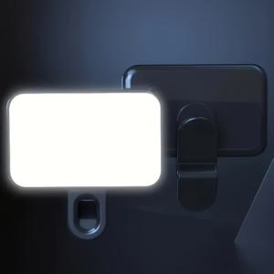 TEMU 휴대용 USB 및 배터리 충전식 LED 링 라이트, 3가지 조명 모드, 아이폰 16/15/14/12/11 Pro Xs, A72/A71/A52/A51 호환, 휴대폰 및 카메라용, 줌 미팅, 고출력, 클립 장착 가능, 전후면 클립 포함