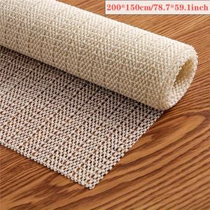 TEMU 1개 PVC - 질감이 있는 직조 디자인의 미끄럼 방지 매트 - 화이트 - 나무 바닥, 소파 및 침대용, 내구성 있는 라텍스 백바닥, 손세탁 전용, 바닥용 미끄럼 방지 매트, 바닥 매트, 바닥용 미끄럼 방지 매트