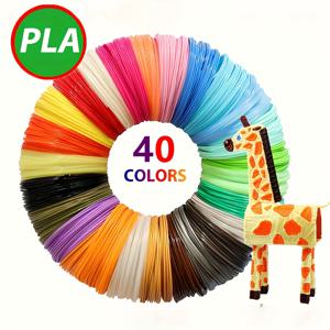 TEMU 3D 프린터용 40색상 PLA 필라멘트, 직경 1.75mm, 각 색상당 길이 118.11인치, 총 4724.5인치, 랜덤 컬러