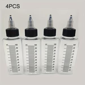 TEMU 4/8개 투명한 사각형 플라스틱 짜임 병, 스케일 (ml/oz) 포함, 재사용 가능, 화장품, DIY 공예, 오일 페인트, 모델 페인팅에 적합—손세척만, 정밀한 측정 마킹