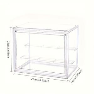 TEMU 수집용 장난감을 위한 투명 아크릴 디스플레이 케이스 1개 - 대용량 방진 보관함, 다단 선반 포함, 액션 피규어 및 수집품 정리에 완벽, 조명 불필요, 장난감 전시대 | 현대적인 디스플레이 케이스 | 방진 케이스, 장난감 보관