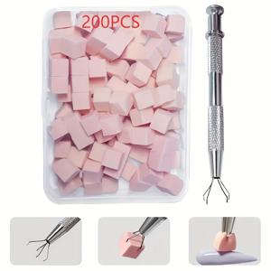 TEMU 200pcs 그라데이션 네일 키트: 부드러운 스폰지, 전문 브러시 및 브러시 - 냄새 없는 DIY 아크릴 네일 도구|젤네일