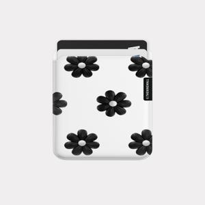 [더나인몰] black marguerite flower pattern [맥세이프 카드슬롯]
