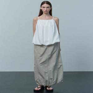 [르] shirring balloon blouse (white)