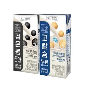 건국대학교 건국유업 검은콩 두유 24팩 + 고칼슘 두유 24팩 (총 48팩)/유산균 함유