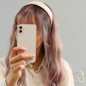 슈슈앤 새틴 볼륨 헤어밴드 세련펄 머리띠 (아이보리)