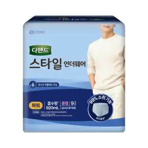 디펜드 스타일 언더웨어 파워 중형 9매X8팩 (72매) 남성용 성인용 기저귀