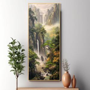 폭포 와이드액자 풍수지리 그림 알루미늄액자 성취운 승진운 합격운 학문 수능합격 대박 공부
