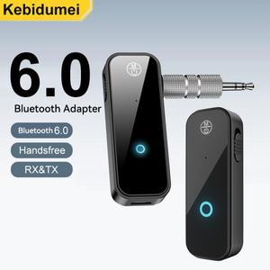 블루투스 6.0 어댑터 오디오 음악 수신기 송신기 용 3.5mm AUX 잭 자동차 스피커 헤드셋 태블릿 노트북 TV
