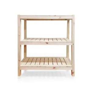 3단 원목선반 파인 우드렉 800 DIY 모듈 정리 선반장